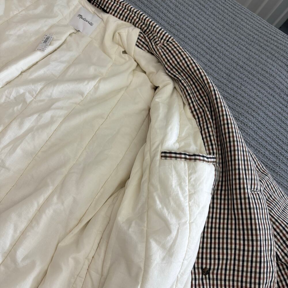 Madewell Padded Jacket Antique Cream Size XXL Double Breasted Academia New - Picture 4 of 12